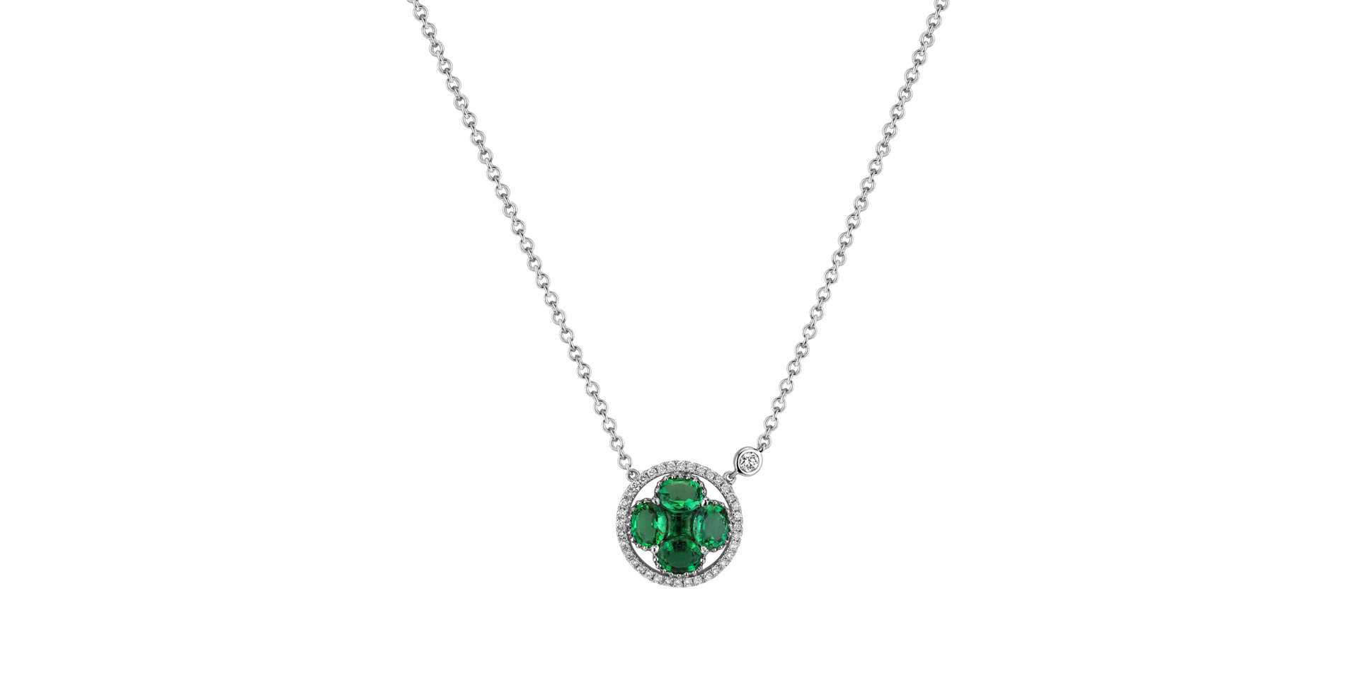 Diamond necklace with Emerald Lavish Admiration
