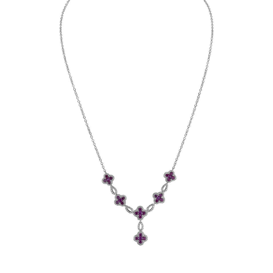 Diamond necklace with Ruby Ruby Radiance