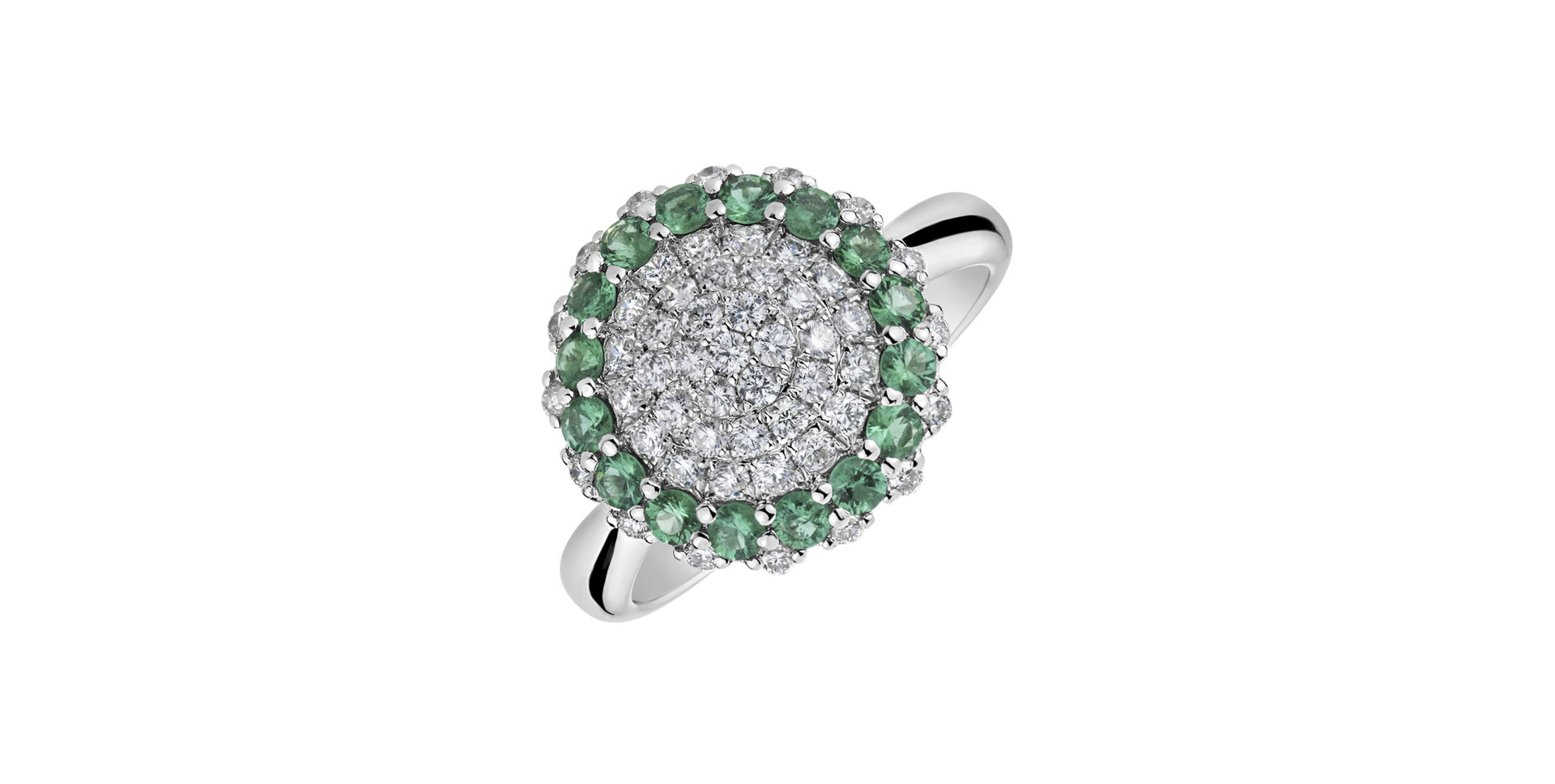 Diamond ring with Emerald Al-Janah