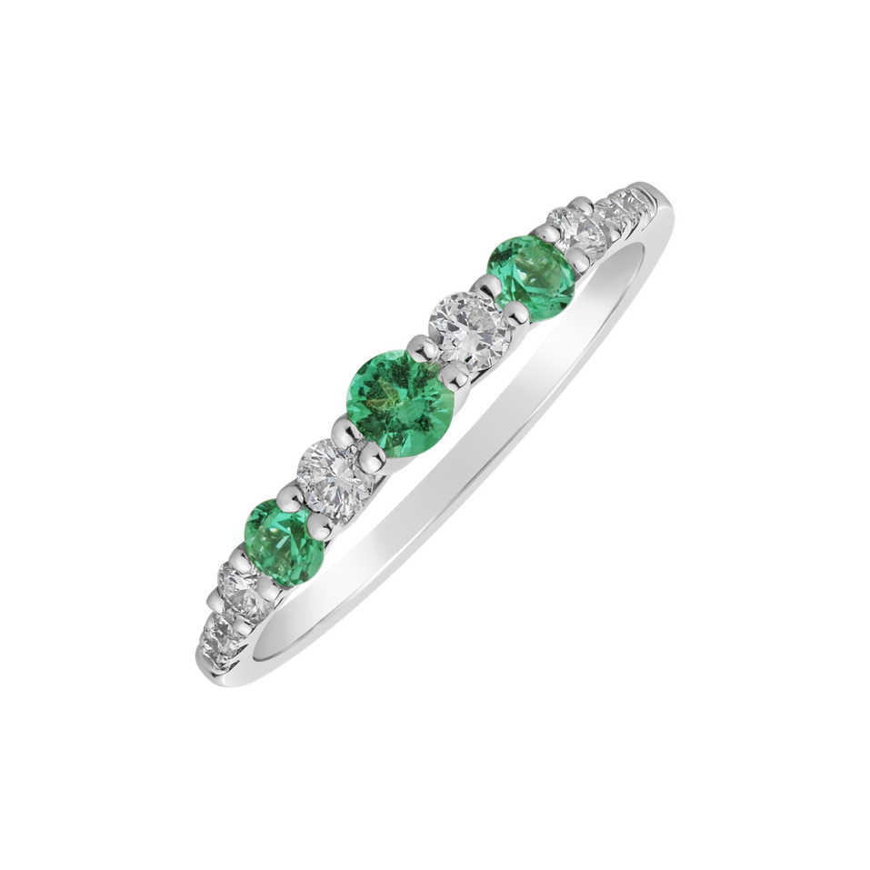 Diamond ring with Emerald Secrets Centre