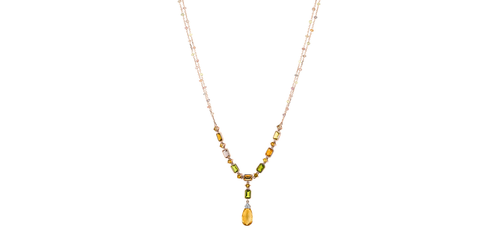 Diamond necklace with Citrine, Spinel and Tourmalíne Imposant Countess