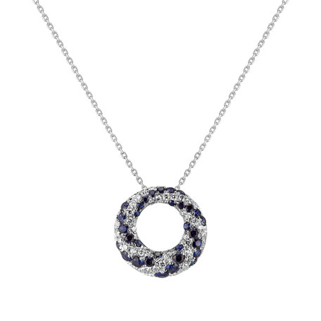 Diamond pendant with Sapphire Ring Twist