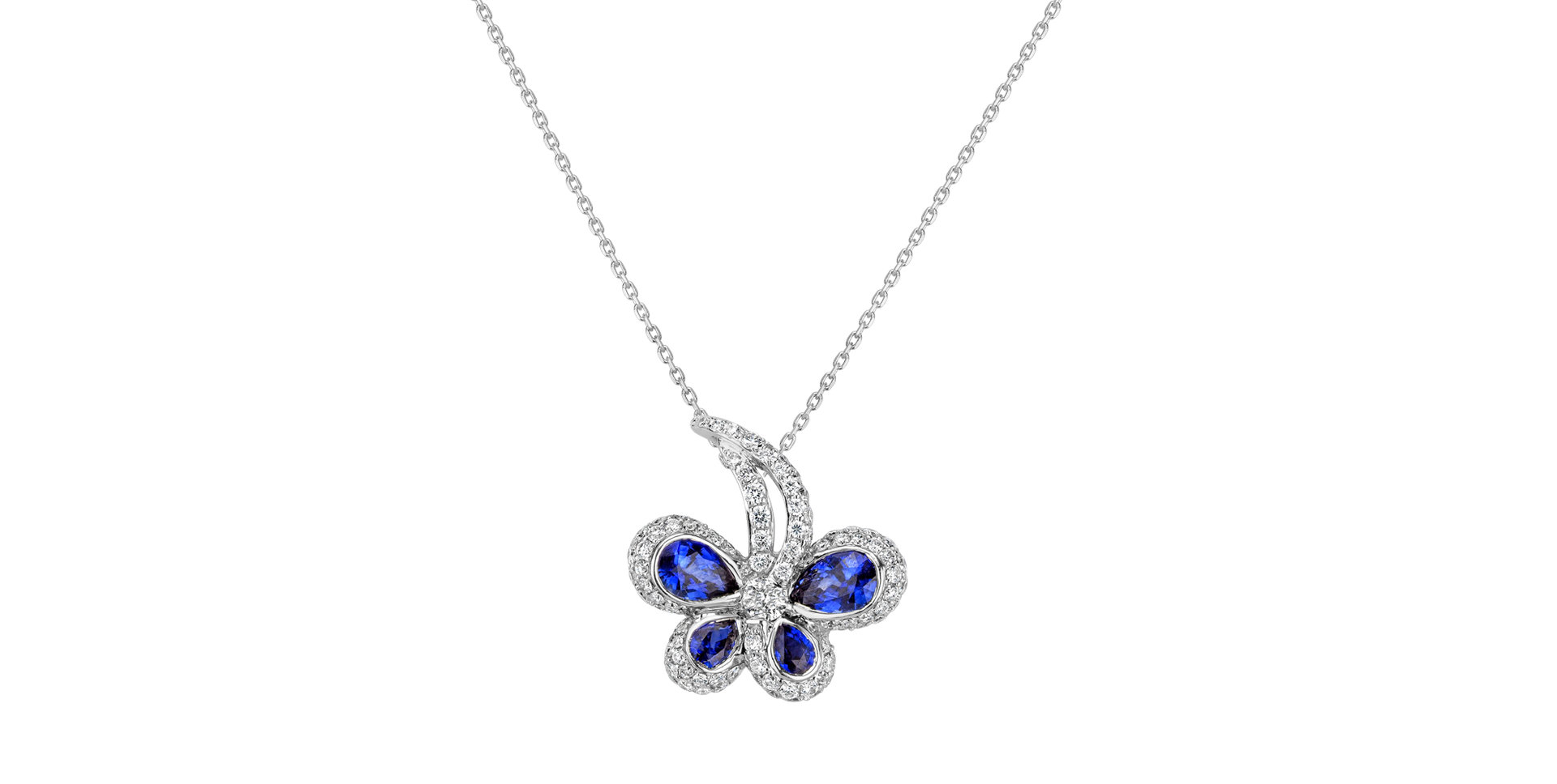 Diamond pendant with Sapphire Luxury Butterfly