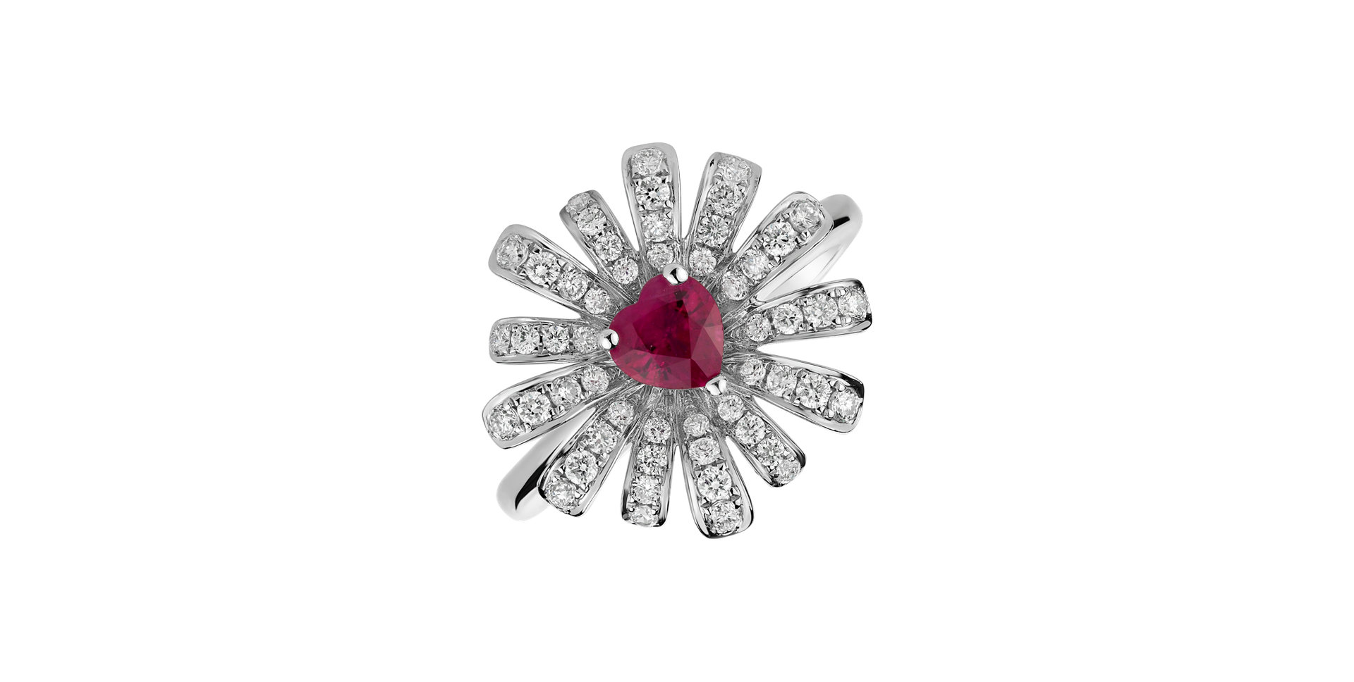 Diamond ring with Ruby Anya