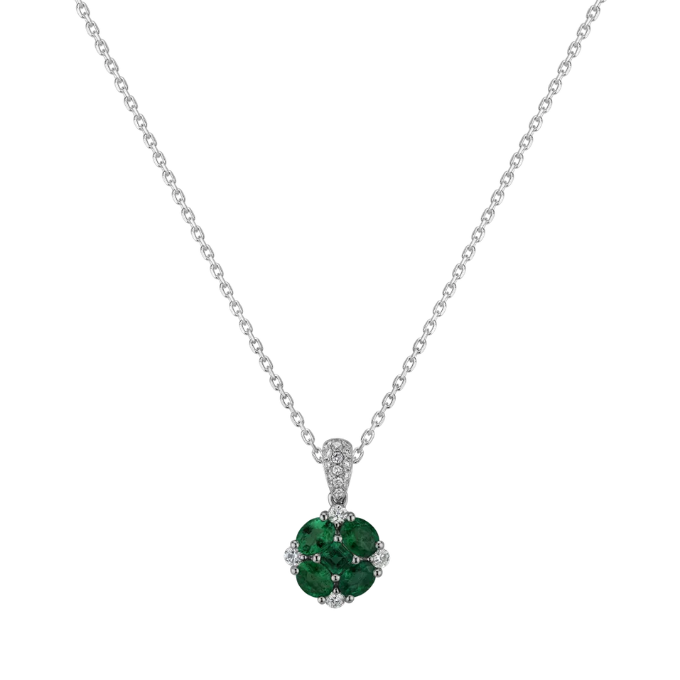 Diamond pendant with Emerald Emerald Nature