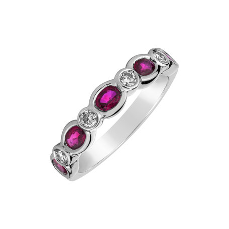 Diamond ring with Ruby Ruby Alternation