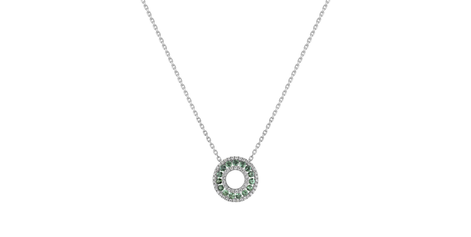 Diamond pendant with Emerald Areli
