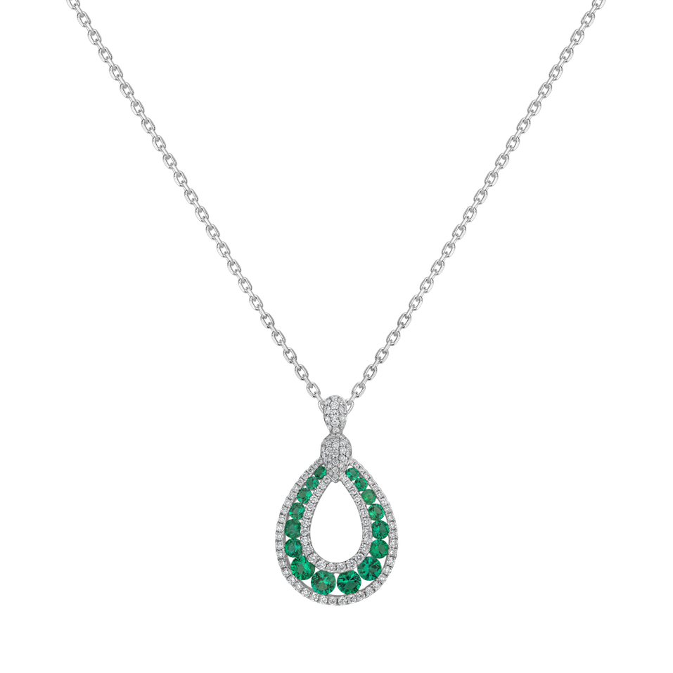 Diamond pendant with Emerald Degasse