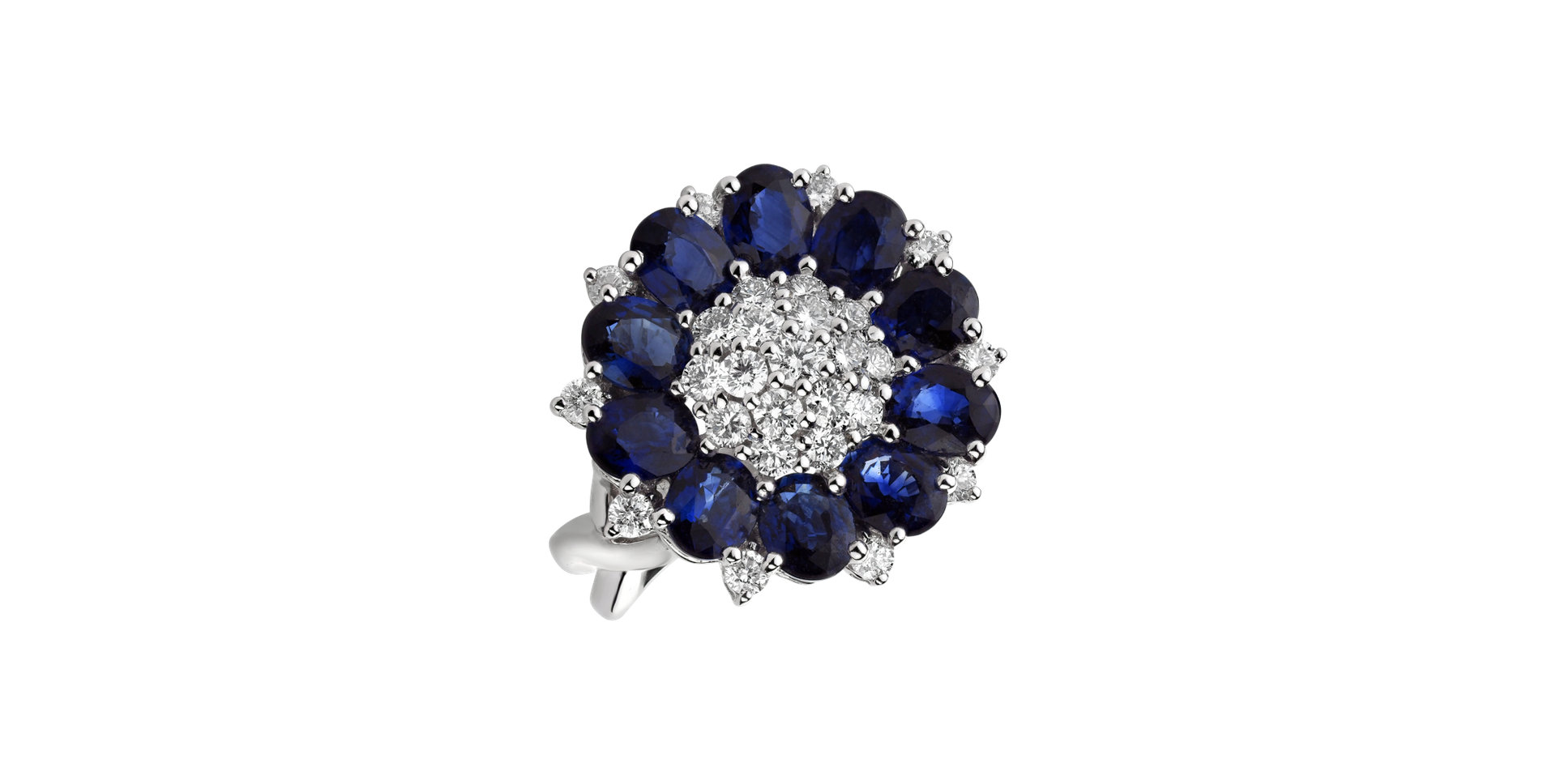 Diamond ring with Sapphire Eileen