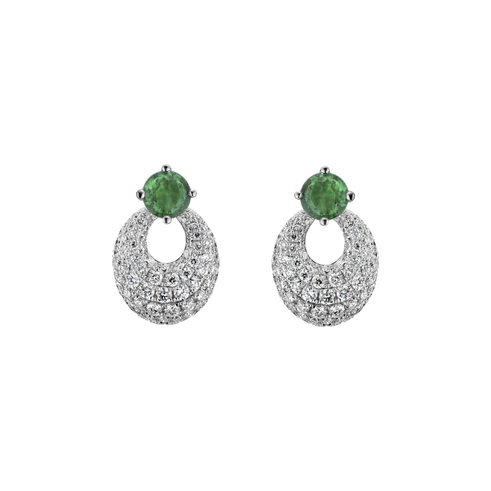 Diamond earrings with Emerald Whimsical Wonder
