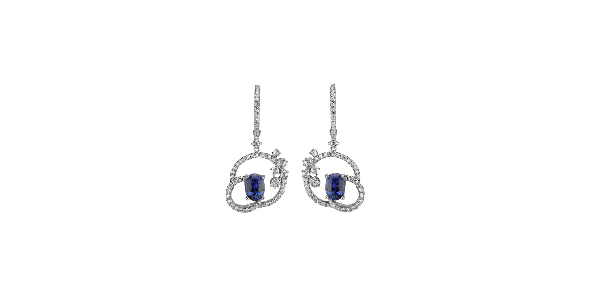 Diamond earrings with Sapphire Helga
