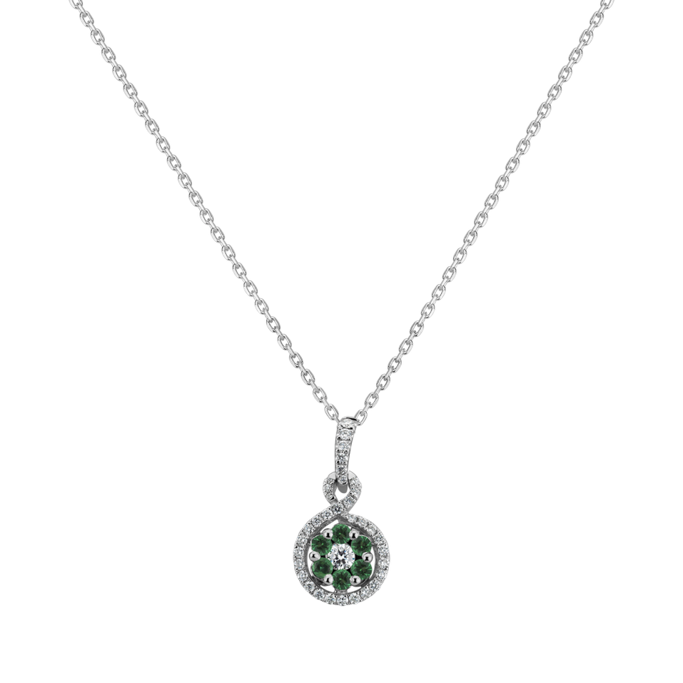 Diamond pendant with Emerald Glance of Spring