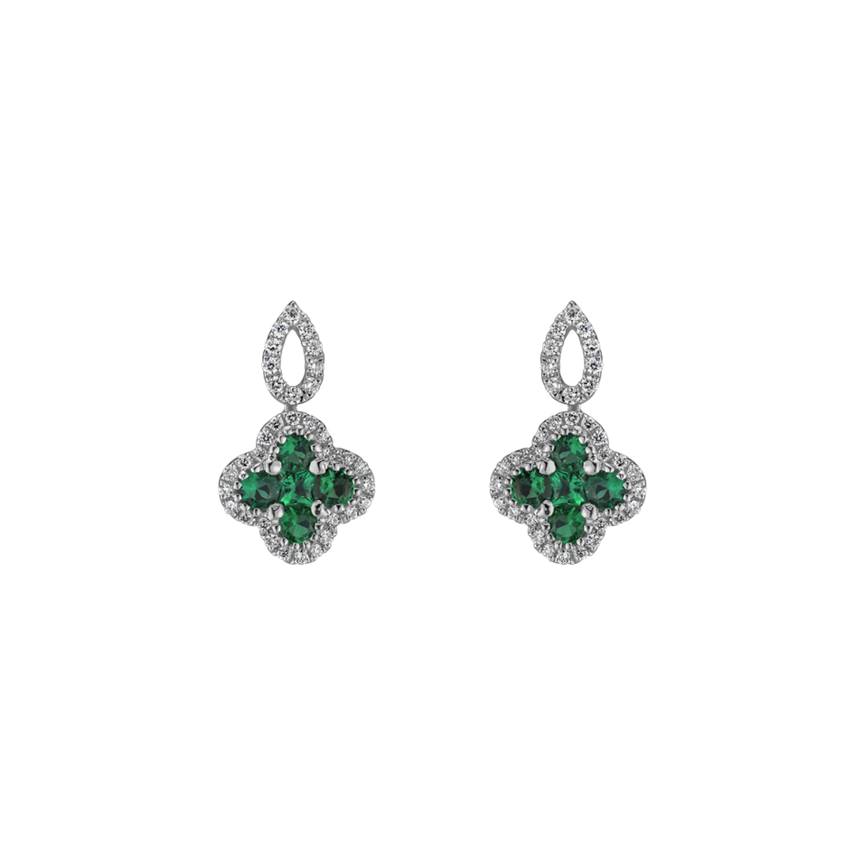Diamond earrings and Emerald Celestial Luck