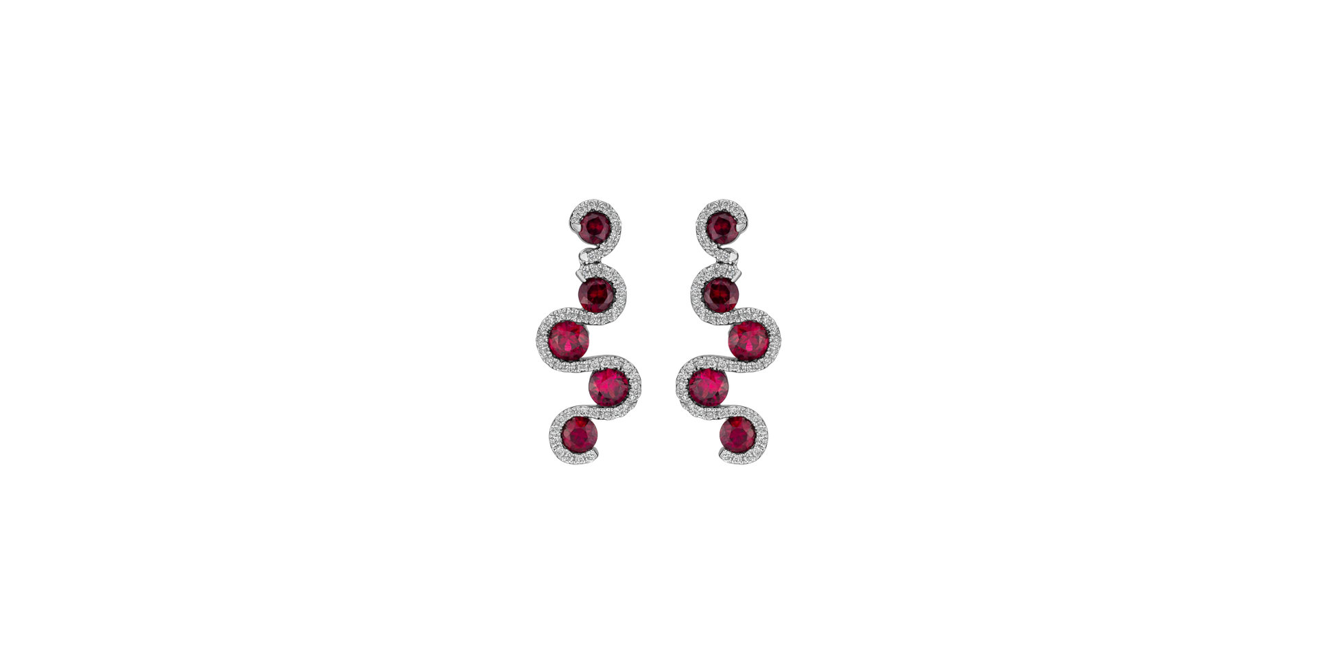Diamond earrings with Ruby Ruby Pulse