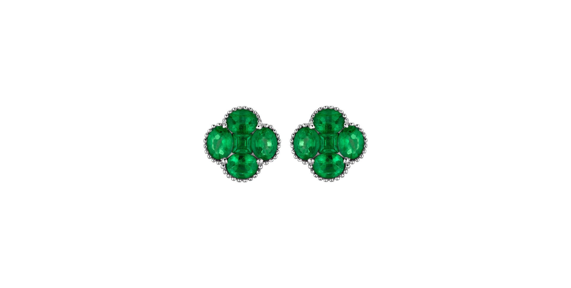 Earrings with Emerald Beauty Clover
