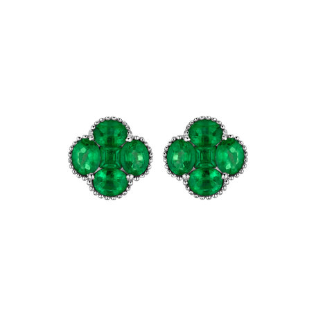 Earrings with Emerald Beauty Clover