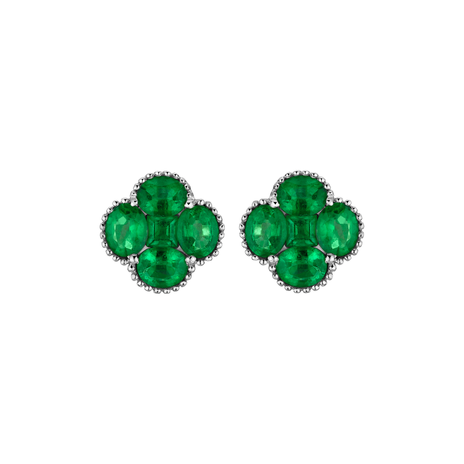 Earrings with Emerald Beauty Clover