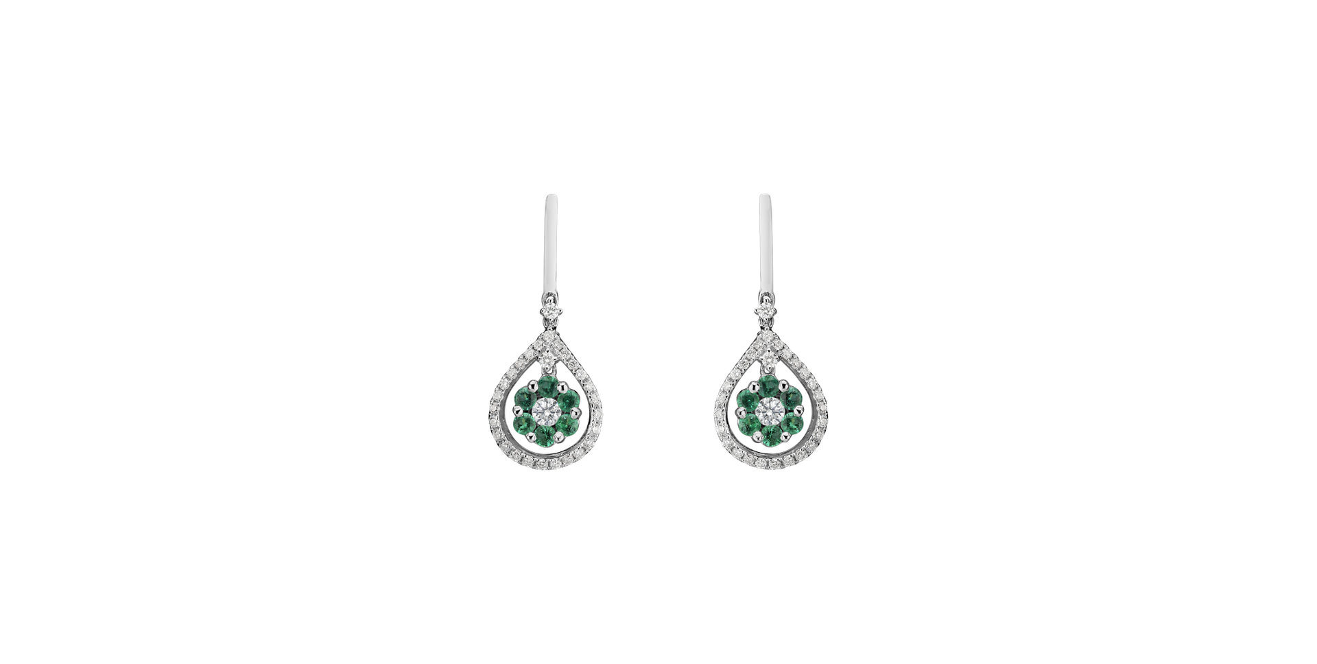 Diamond earrings and Emerald Juniper