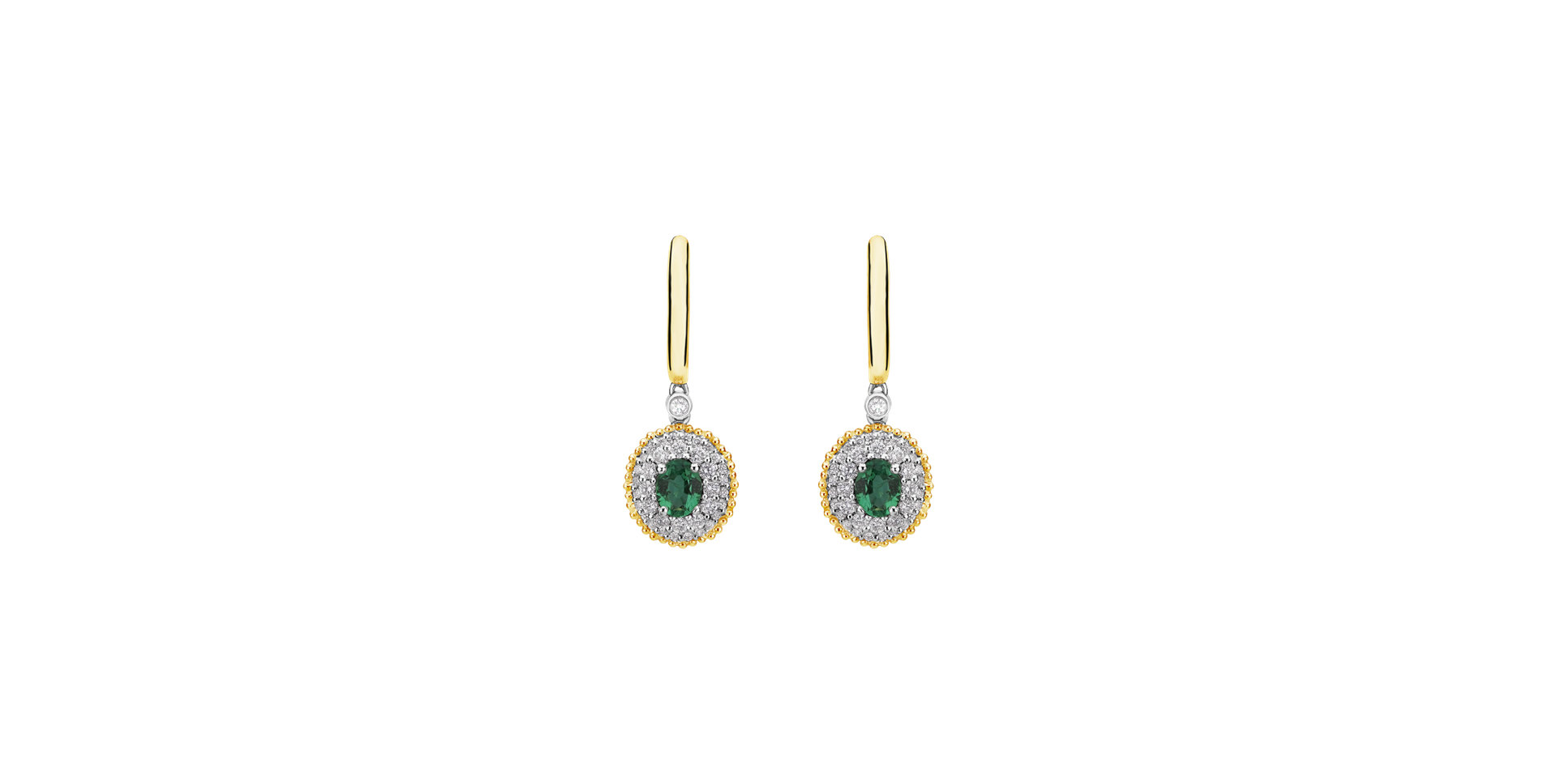 Diamond earrings with Emerald Spring Glow