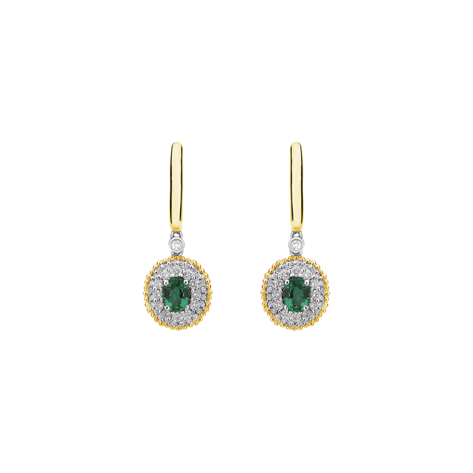 Diamond earrings with Emerald Spring Glow