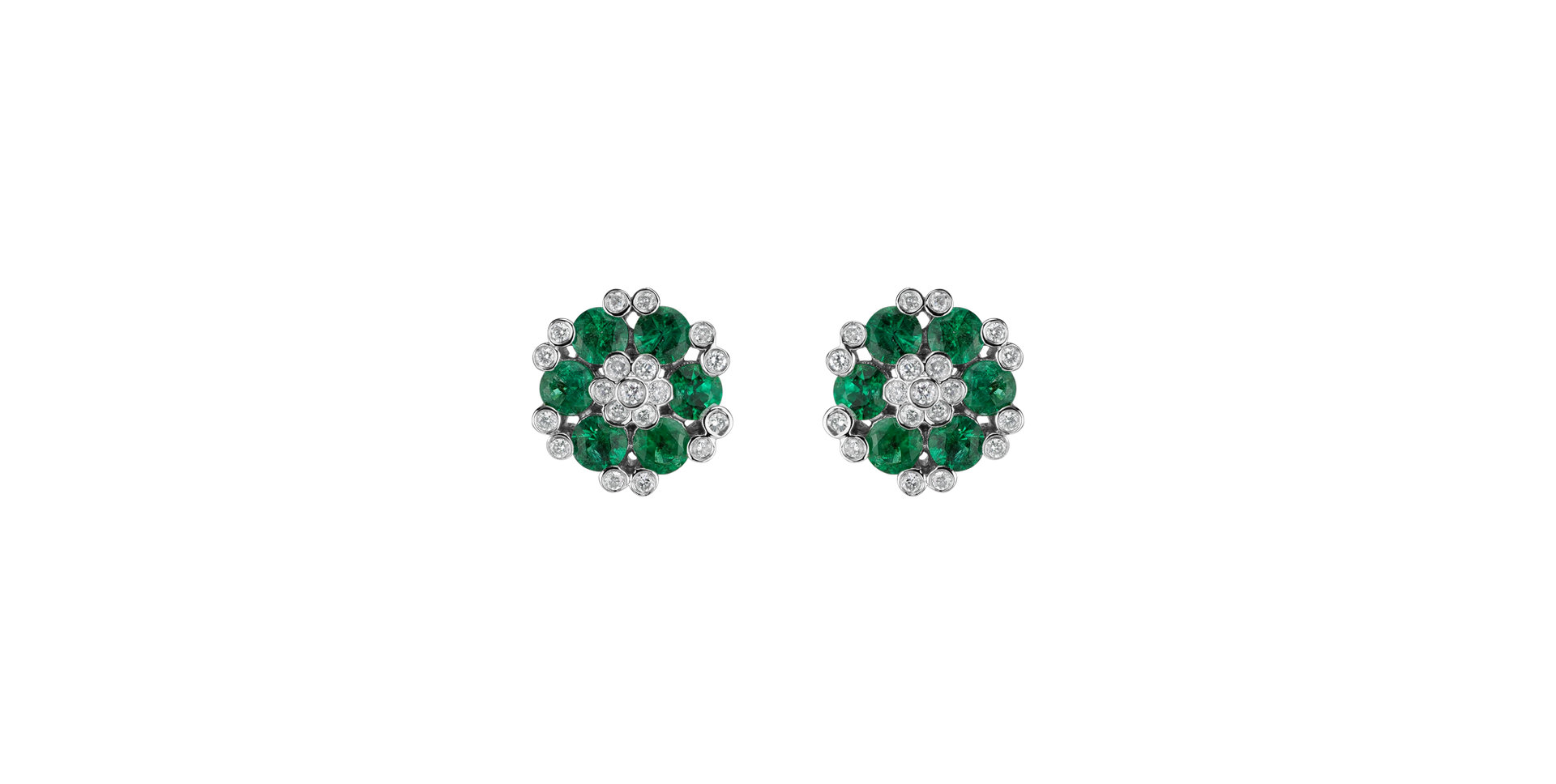 Diamond earrings and Emerald The Ruby Garden
