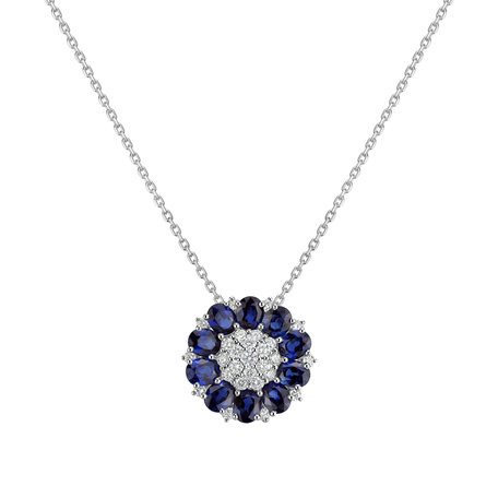 Diamond pendant with Sapphire Celeste