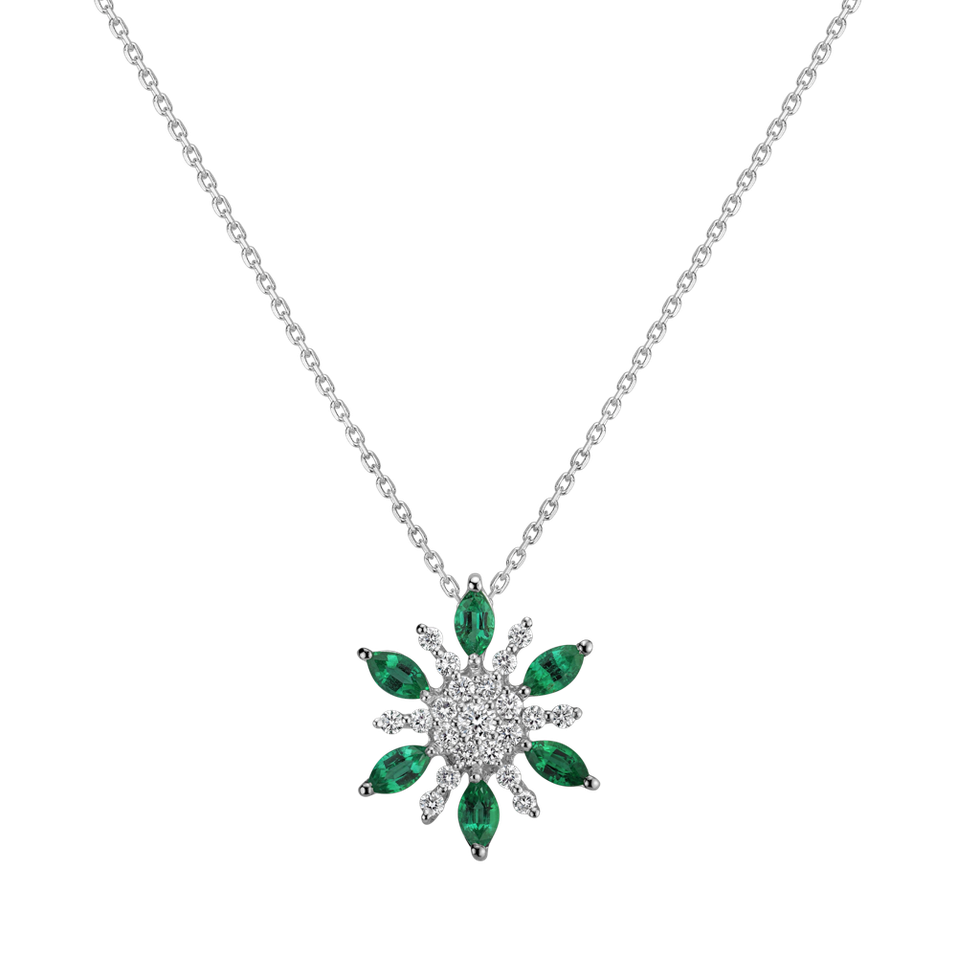 Diamond pendant with Emerald Winter Spell
