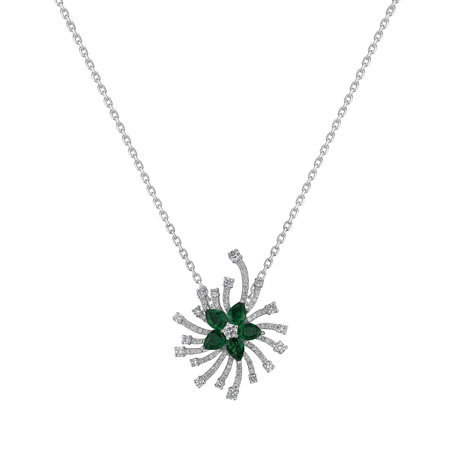 Diamond pendant with Emerald Emerald Rise of Hope