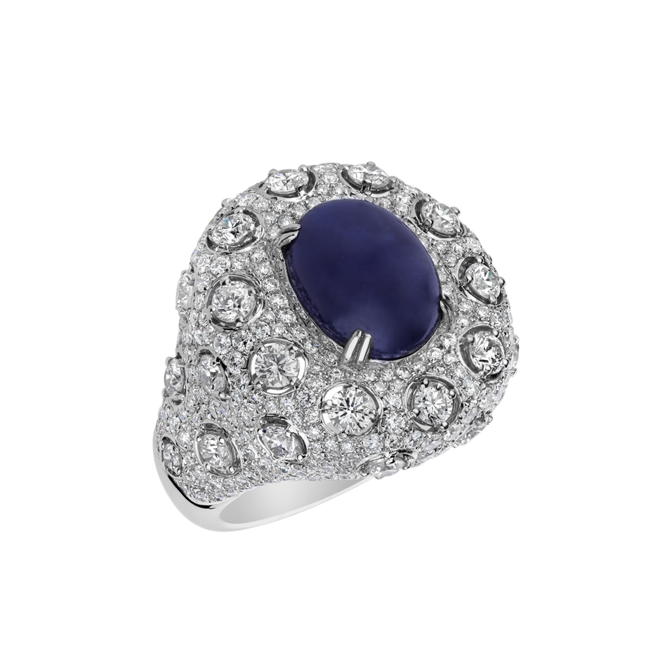 Diamond ring with Sapphire Sapphire Treasure