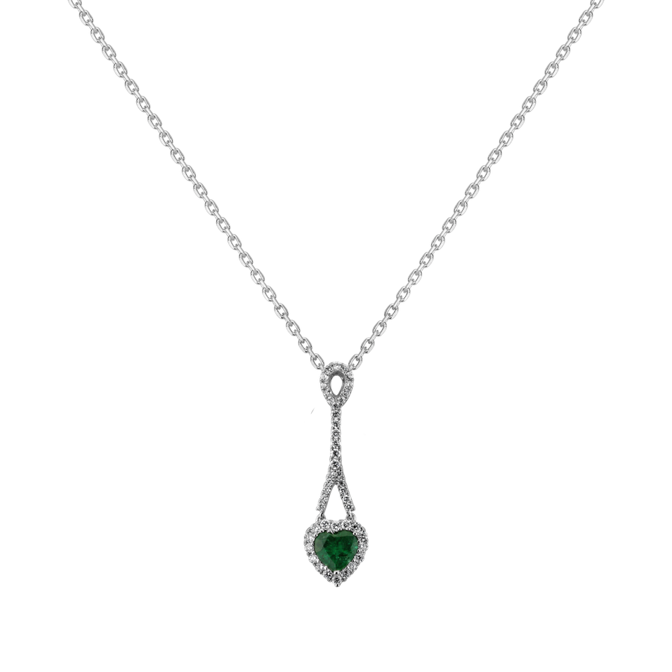 Diamond pendant with Emerald Archaic