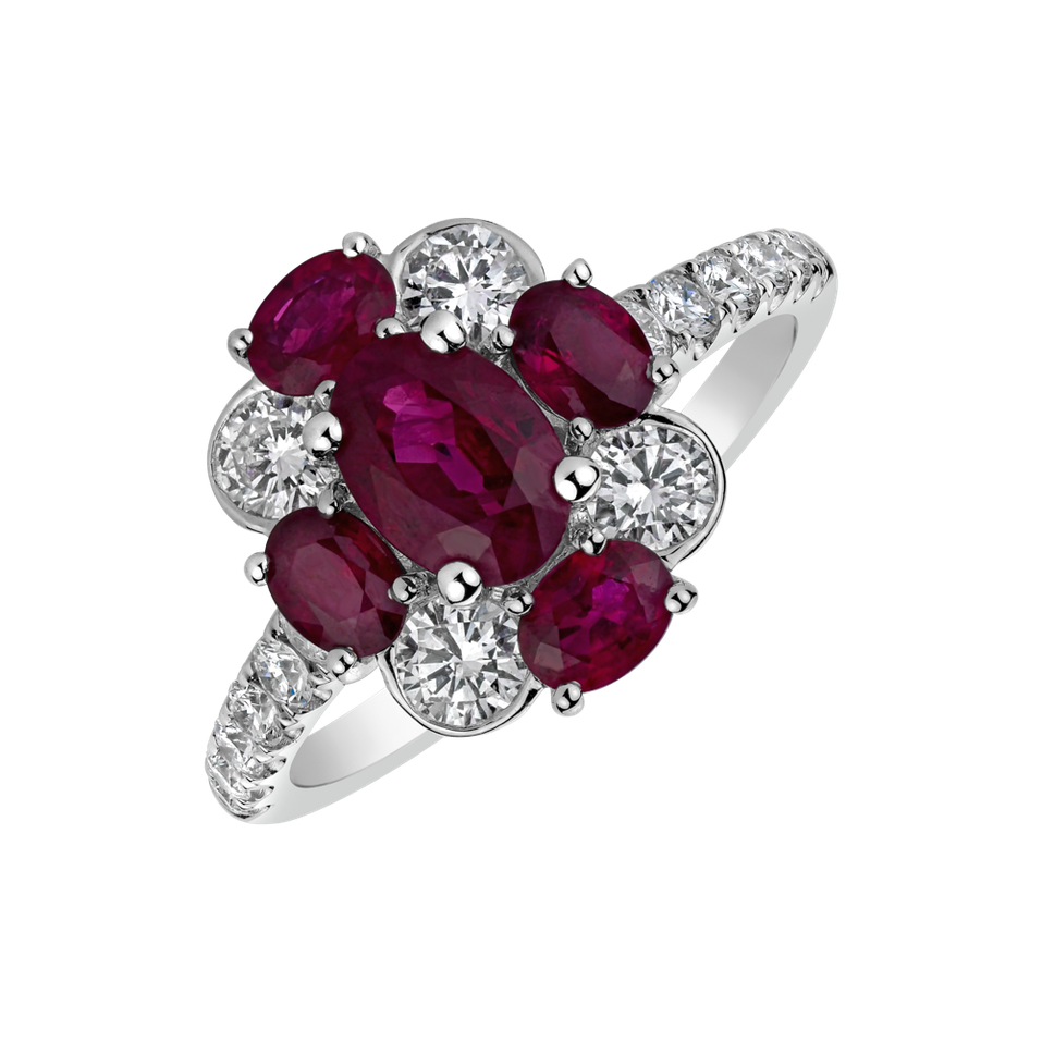 Diamond ring with Ruby Elaze