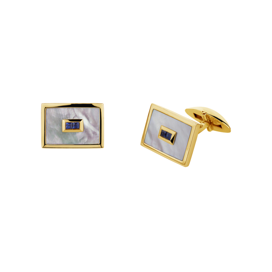 Cufflinks with Sapphire and Mother of Pearl Sapphire Waltz