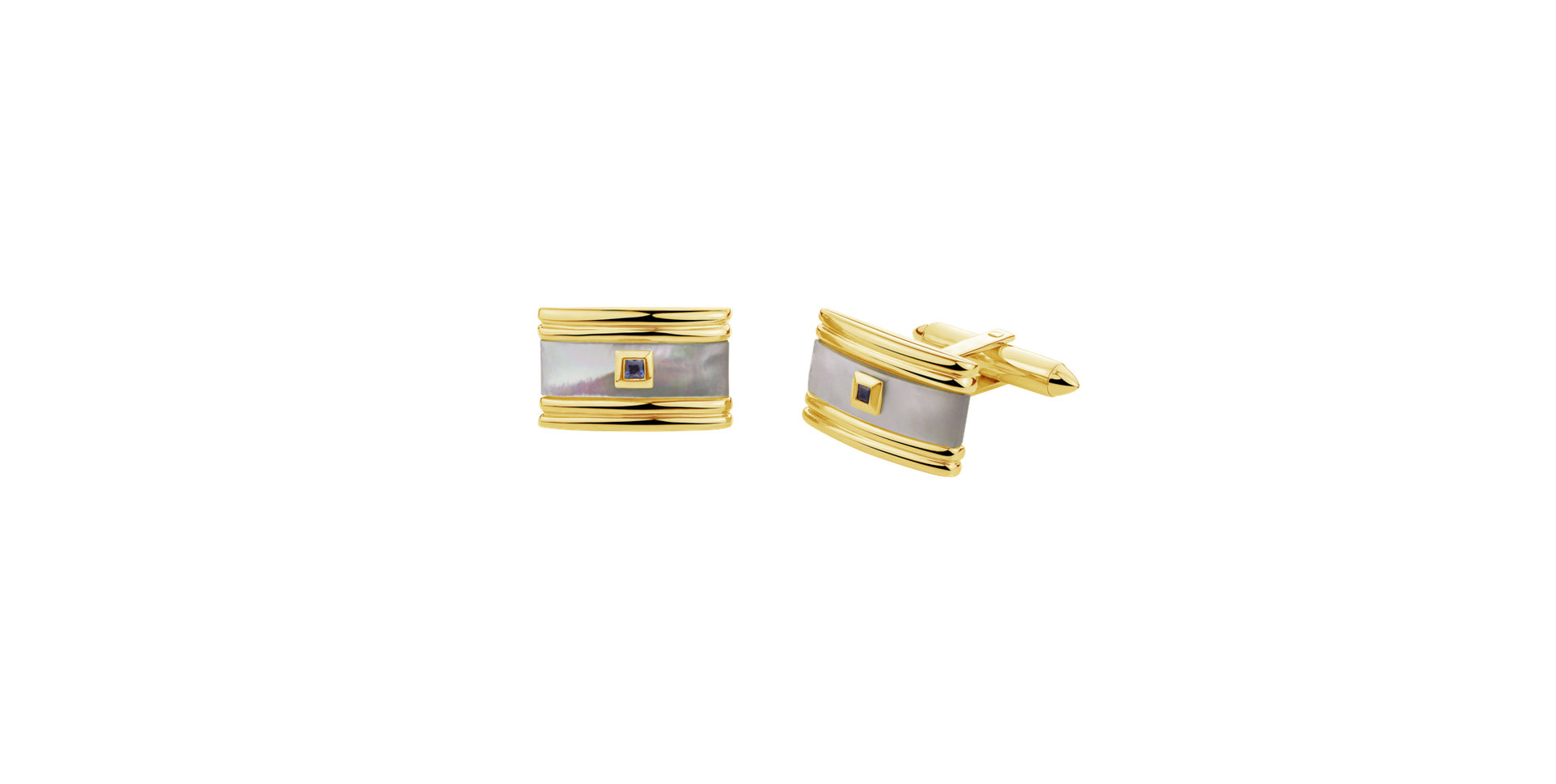 Cufflinks with Mother of Pearl and Sapphire Majestic Closures