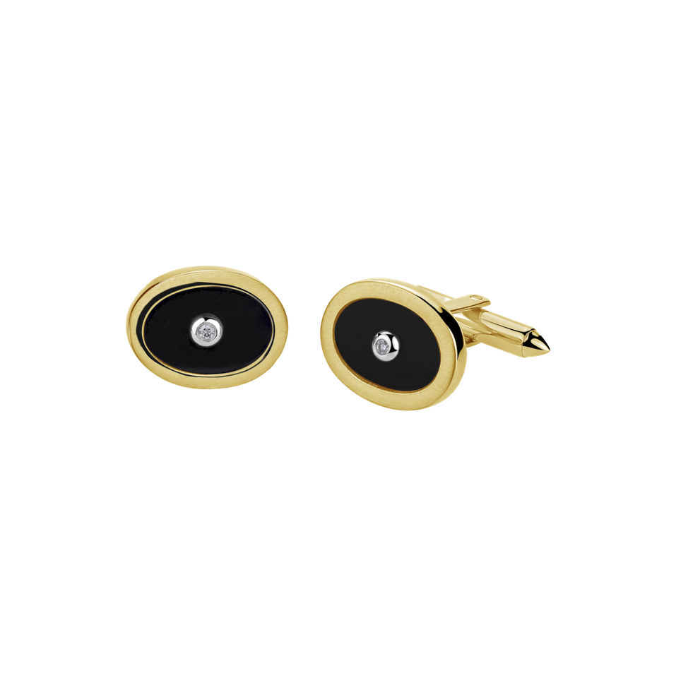 Diamond cufflinks with Onyx Pure Dark