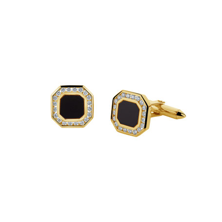 Diamond cufflinks with Onyx Mozart Sin