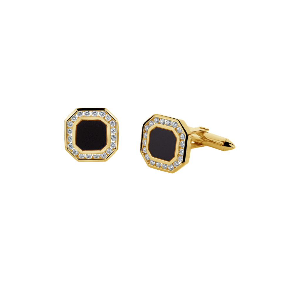 Diamond cufflinks with Onyx Mozart Sin