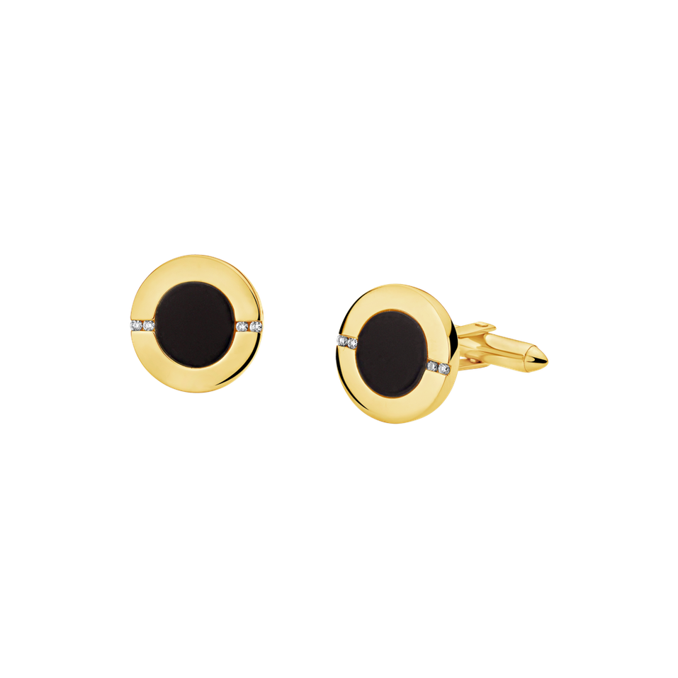 Diamond cufflinks with Onyx Mozart Secret