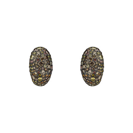 Earrings with brown and greeni diamonds Effective Buttercup