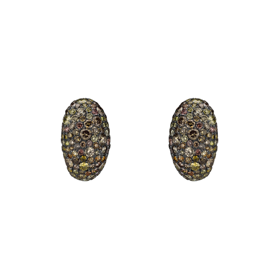 Earrings with brown and greeni diamonds Effective Buttercup