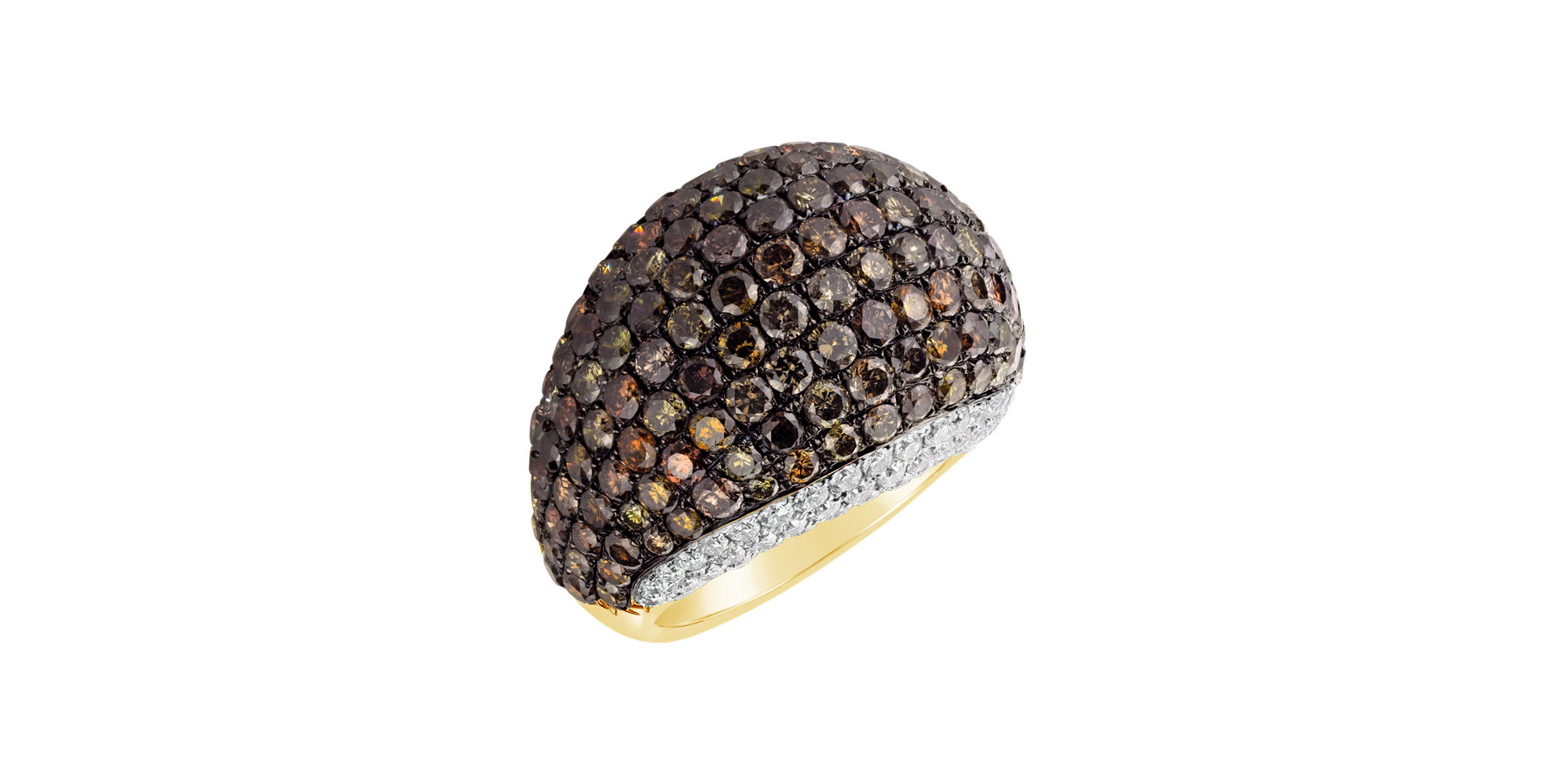 Ring with brown and white diamonds Diamond Heaven