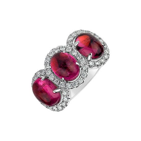Diamond ring with Tourmalíne Triple Passion