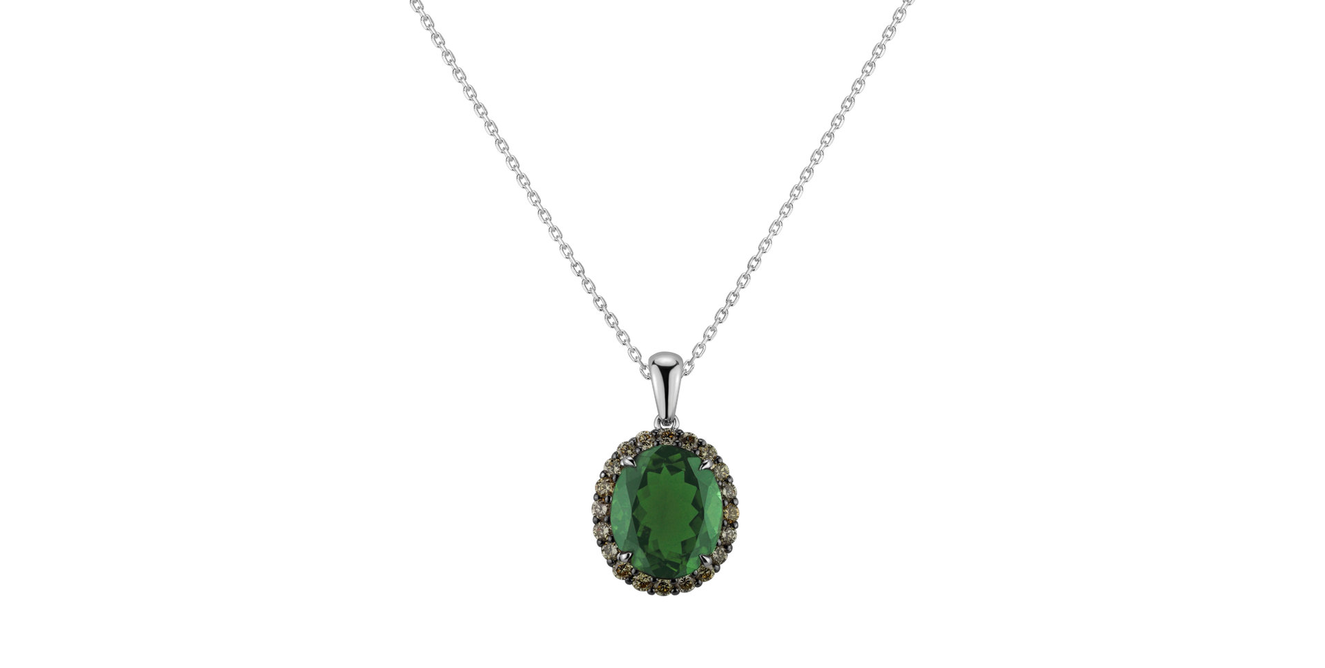 Pendant with brown diamonds and Tourmalíne Night Duchess