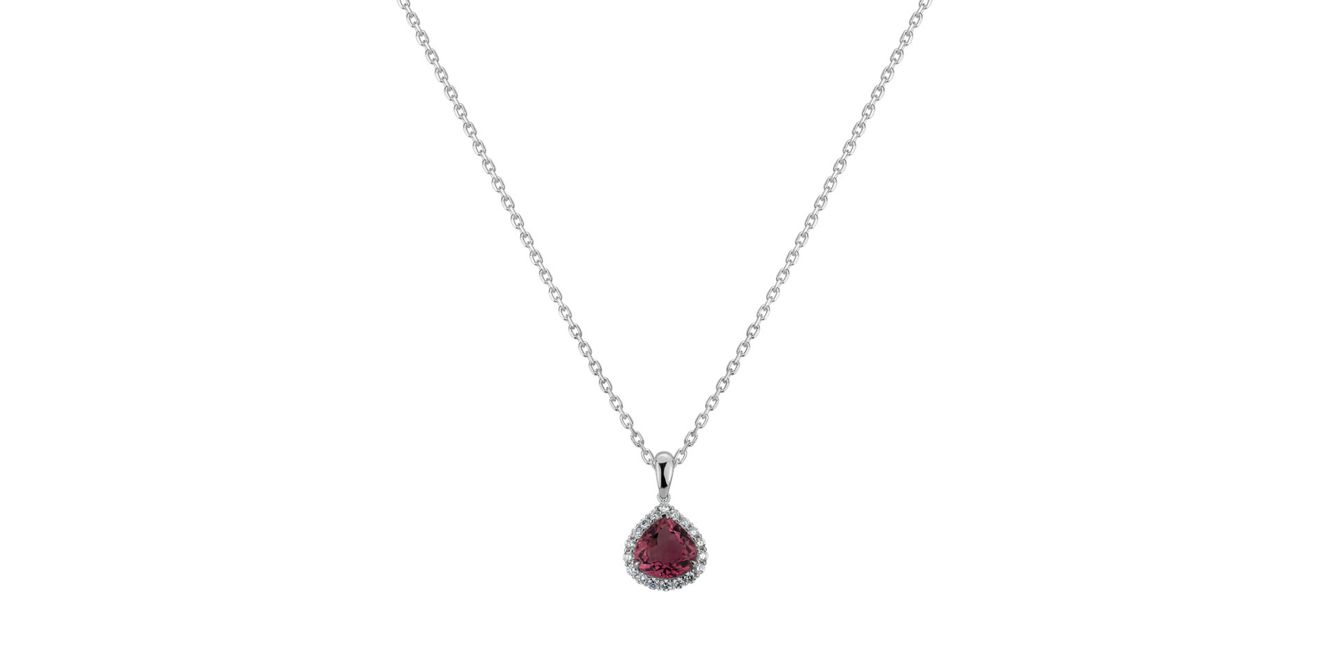 Diamond pendant with Turmalinem Red Passion