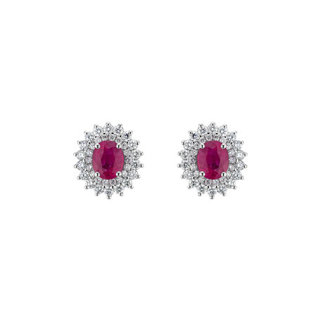 Diamond earrings with Ruby Noble Sacrifice