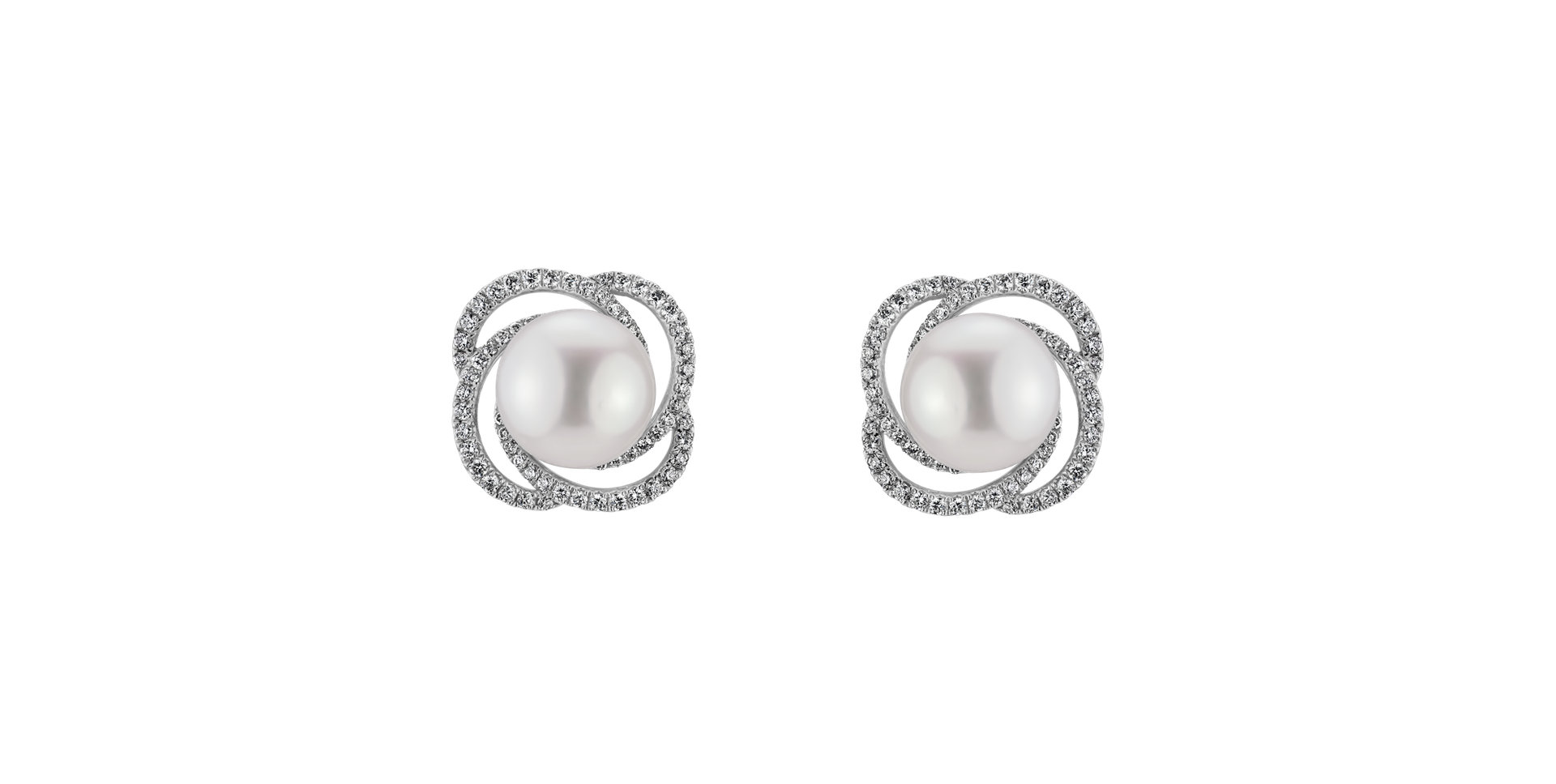 Diamond earrings with Pearl Pearly Glory