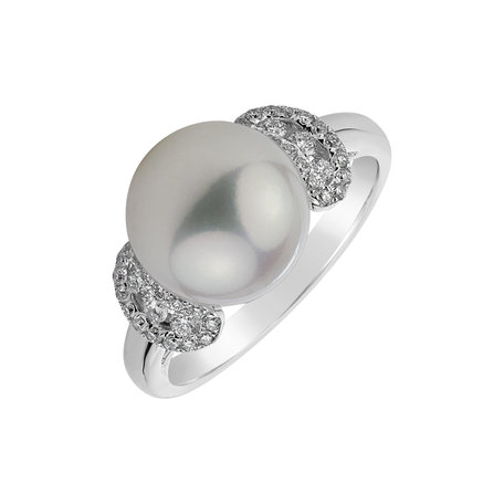 Diamond ring with Pearl Sea Vitality