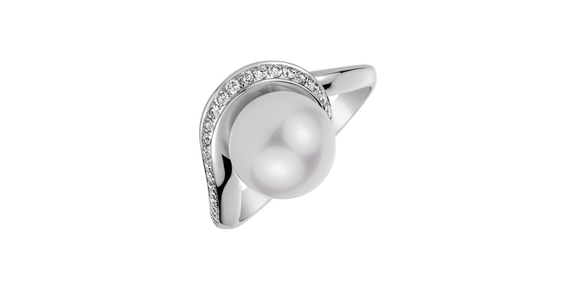 Diamond ring with Pearl Spiral Sea