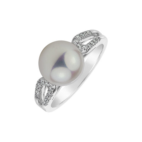 Diamond ring with Pearl Feelings of Marine