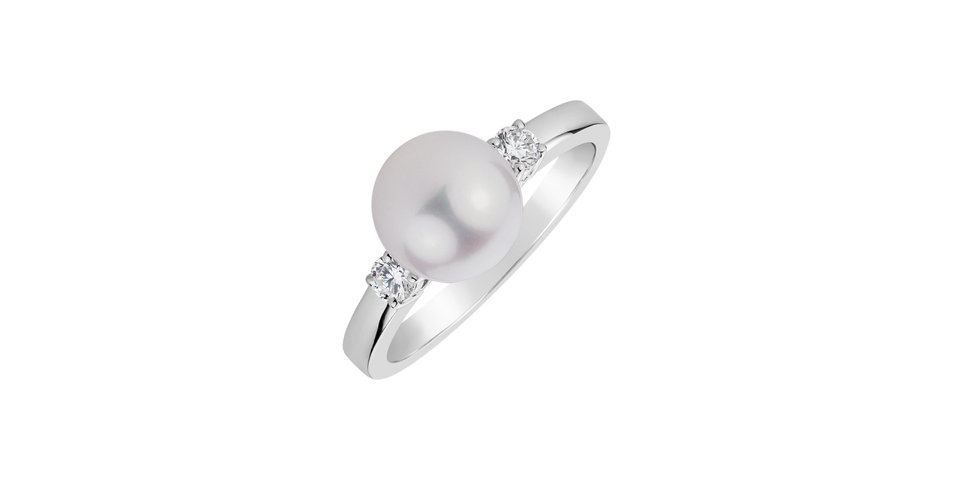 Diamond ring with Pearl See Gentleness