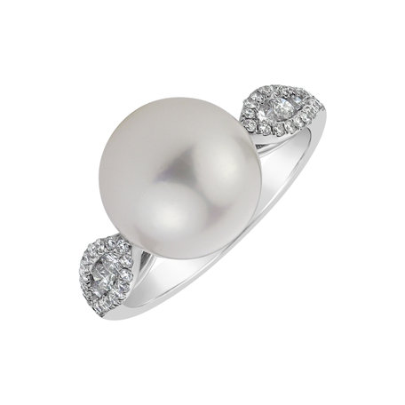 Diamond ring with Pearl Poseidón Hope